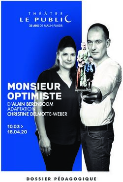 MONSIEUR OPTIMISTE D'ALAIN BERENBOOM ADAPTATION CHRISTINE DELMOTTE-WEBER - DOSSIER P&Eacute;DAGOGIQUE - TH&Eacute;&Acirc;TRE LE PUBLIC