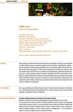 Coffee to go Café et mondialisation