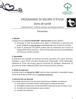 PROGRAMME DE BOURSE D'ÉTUDE - Soins de santé