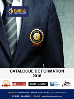 CATALOGUE DE FORMATION 2016 - NSIA TECHNOLOGIES