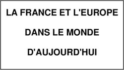 LA FRANCE ET L'EUROPE DANS LE MONDE D'AUJOURD'HUI