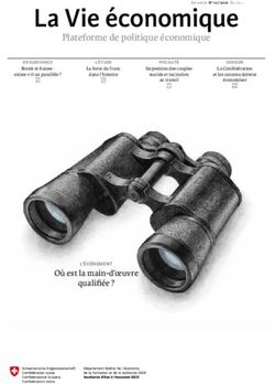 La Vie économique Plateforme de politique économique - Die Volkswirtschaft