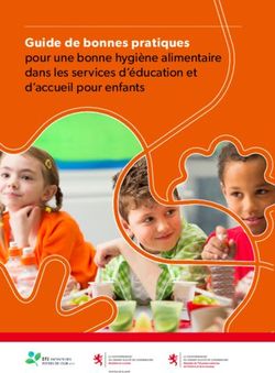 Guide de bonnes pratiques pour une bonne hygiène alimentaire dans les services d'éducation et d'accueil pour enfants