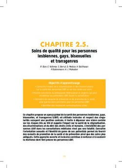CHAPITRE 2.5. Soins de qualité pour les personnes lesbiennes, gays, bisexuelles et transgenres
