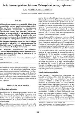 Infections urog&eacute;nitales li&eacute;es aux Chlamydia et aux mycoplasmes