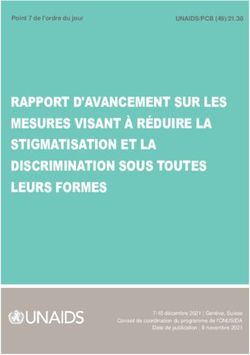 RAPPORT D'AVANCEMENT SUR LES MESURES VISANT &Agrave; R&Eacute;DUIRE LA STIGMATISATION ET LA DISCRIMINATION SOUS TOUTES LEURS FORMES