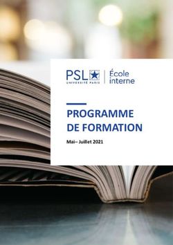 PROGRAMME DE FORMATION - Mai-Juillet 2021 - PSL