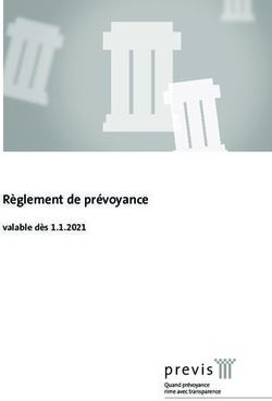 Règlement de prévoyance - valable dès 1.1.2021