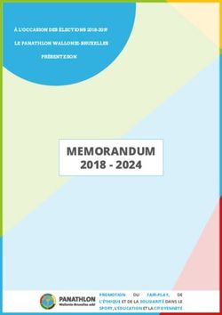 MEMORANDUM 2018 2024 - À L'OCCASION DES ÉLECTIONS 2018-2019 LE PANATHLON WALLONIE-BRUXELLES PRÉSENTE SON