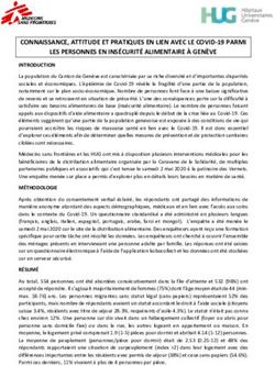CONNAISSANCE, ATTITUDE ET PRATIQUES EN LIEN AVEC LE COVID-19 PARMI LES PERSONNES EN INSÉCURITÉ ALIMENTAIRE À GENÈVE