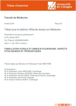 Th&egrave;se d'exercice Facult&eacute; de M&eacute;decine