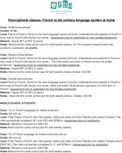 Francophone classes: French is the primary language spoken at home - EFBA
