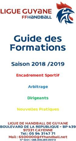 Guide des Formations Saison 2018 /2019 - LIGUE DE HANDBALL DE GUYANE BOULEVARD DE LA REPUBLIQUE - BP 439