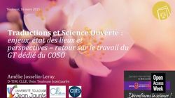 Traductions et Science Ouverte : enjeux, état des lieux et perspectives - retour sur le travail du GT dédié du COSO - Amélie Josselin-Leray