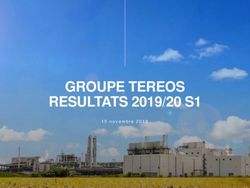 GROUPE TEREOS RESULTATS 2019/20 S1
