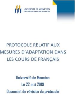 PROTOCOLE RELATIF AUX MESURES D'ADAPTATION DANS LES COURS DE FRANÇAIS - Université de Moncton Le 22 mai 2019 Document de révision du protocole