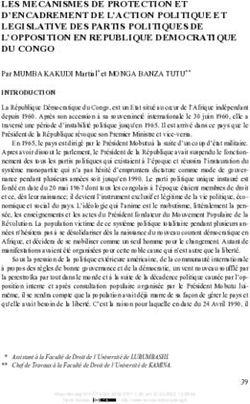 LES MECANISMES DE PROTECTION ET D'ENCADREMENT DE L'ACTION POLITIQUE ET LEGISLATIVE DES PARTIS POLITIQUES DE L'OPPOSITION EN REPUBLIQUE ...