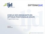 LE CERCLE DES DIRIGEANTS OPTONIQUE (CDO) - Programmation 2020 (préliminaire et évolutive)