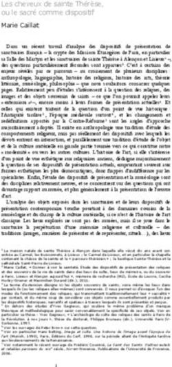 Les cheveux de sainte Th&eacute;r&egrave;se, ou le sacr&eacute; comme dispositif