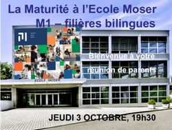 La Maturité à l'Ecole Moser M1 - filières bilingues - JEUDI 3 OCTOBRE, 19h30 - Bienvenue à votre réunion de parents