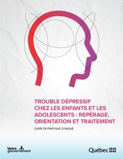 TROUBLE DÉPRESSIF CHEZ LES ENFANTS ET LES ADOLESCENTS : REPÉRAGE, ORIENTATION ET TRAITEMENT - GUIDE DE PRATIQUE CLINIQUE - MSSS ...