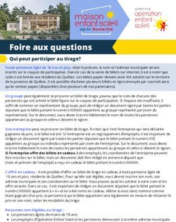 Foire aux questions Qui peut participer au tirage? - Opération Enfant Soleil