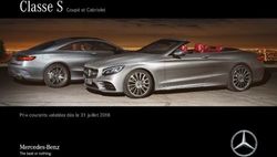 Classe S Coupé et Cabriolet - Prix-courants valables dès le 31 juillet 2018 - Mercedes-Benz.ch