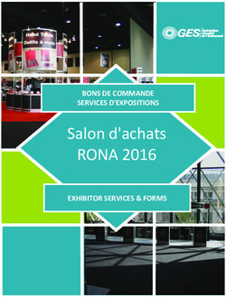 Salon d'achats RONA 2016 - BONS DE COMMANDE SERVICES D'EXPOSITIONS EXHIBITOR SERVICES & FORMS