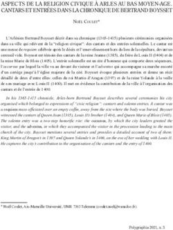 ASPECTS DE LA RELIGION CIVIQUE &Agrave; ARLES AU BAS MOYEN-AGE. CANTARS ET ENTR&Eacute;ES DANS LA CHRONIQUE DE BERTRAND BOYSSET - POLYGRAPHIA