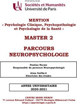 MASTER 2 PARCOURS NEUROPSYCHOLOGIE - MENTION " Psychologie Clinique, Psychopathologie - Institut de Psychologie