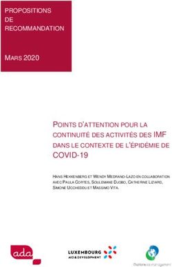 COVID-19 POINTS D'ATTENTION POUR LA CONTINUITÉ DES ACTIVITÉS DES IMF DANS LE CONTEXTE DE L'ÉPIDÉMIE DE - ADA Microfinance