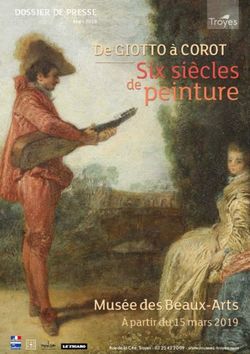 De GIOTTO à COROT - Musée des Beaux-Arts À partir du 15 mars 2019 - Alambret Communication
