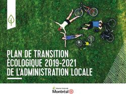 PLAN DE TRANSITION &Eacute;COLOGIQUE 2019-2021 DE L'ADMINISTRATION LOCALE