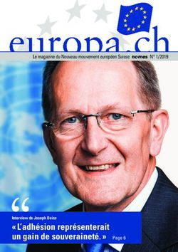 " L'adhésion représenterait - un gain de souveraineté. " Page 6 - Le magazine du Nouveau mouvement européen Suisse nomes N 1/2019