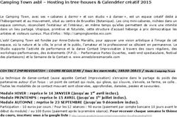 Camping Town asbl - Hosting in tree-houses & Calendrier cr&eacute;atif 2015
