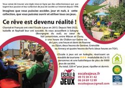 Ce r&ecirc;ve est devenu r&eacute;alit&eacute; ! - Escale &agrave; jeux