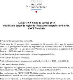 Relatif à un projet de règles de séparation comptable de l'EPIC SNCF Mobilités - Autorité de la concurrence