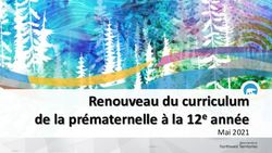 Renouveau du curriculum de la pr&eacute;maternelle &agrave; la 12e ann&eacute;e - Mai 2021
