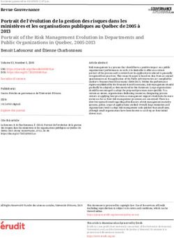 Portrait de l'évolution de la gestion des risques dans les ministères et les organisations publiques au Québec de 2005 à 2013 Portrait of the Risk ...