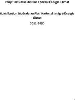 Projet actualisé de Plan Fédéral Énergie Climat Contribution fédérale au Plan National intégré Énergie Climat 2021-2030 - Marie-Christine Marghem