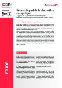 Réussir le pari de la rénovation énergétique - Rapport de la plateforme d'experts pour la rénovation énergétique des logements en France - | IDDRI