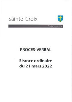 Sainte-Croix PROCES-VERBAL - S&eacute;ance ordinaire du 21 mars 2022 - Commune de Sainte-Croix