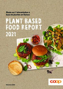 PLANT BASED FOOD REPORT - 2021 Étude sur l'alimentation à base de plantes en Suisse - Coop