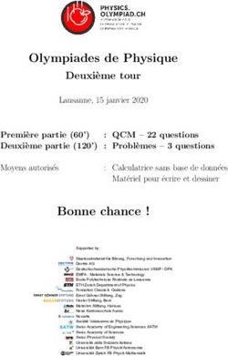 Olympiades de Physique - Deuxi'eme tour Lausanne, 15 janvier 2020