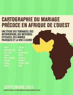 CARTOGRAPHIE DU MARIAGE PRÉCOCE EN AFRIQUE DE L'OUEST