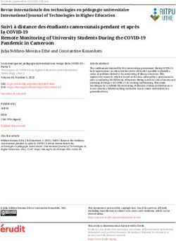 Suivi à distance des étudiants camerounais pendant et après la COVID 19 Remote Monitoring of University Students During the COVID 19 Pandemic in ...