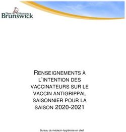 RENSEIGNEMENTS À SAISON 2020-2021 - SAISONNIER POUR LA L'INTENTION DES VACCINATEURS SUR LE