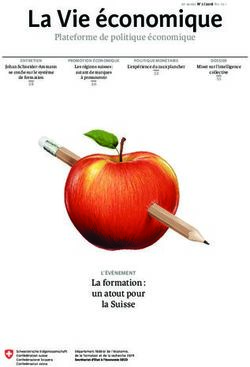 La Vie économique Plateforme de politique économique - Die Volkswirtschaft