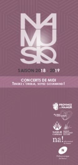 SAISON 2018 - 2019 CONCERTS DE MIDI - Tendez l'oreille, soyez gourmand ! - Ville de Namur