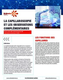 LA CAPILLAROSCOPIE ET LES OBSERVATIONS COMPLÉMENTAIRES